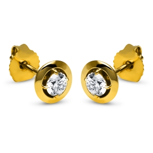 Solitaire Ohrstecker  14kt Gelbgold mit 0,40ct Diamanten