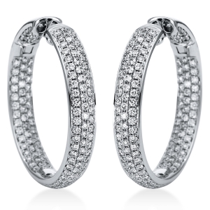 Pavé Creolen  18kt Weißgold mit 2,73ct Diamanten