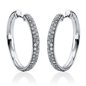 Pavé Creolen  18kt Weißgold mit 0,86ct Diamanten