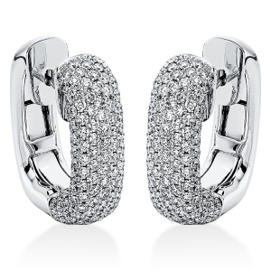 Pavé Creolen  18kt Weißgold mit 4,33ct Diamanten