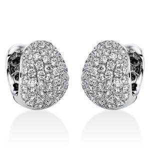 Pavé Creolen  18kt Weißgold mit 1,66ct Diamanten