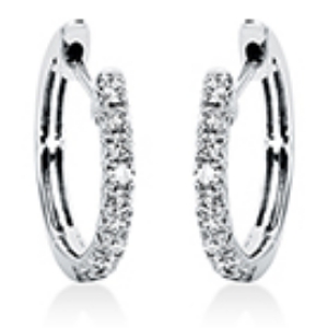 Creolen  18kt Weißgold mit 0,24ct Diamanten