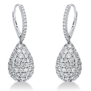 Pavé Ohrschmuck  18kt Weißgold mit 8,05ct Diamanten