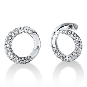 Pavé Creolen  18kt Weißgold mit 0,50ct Diamanten