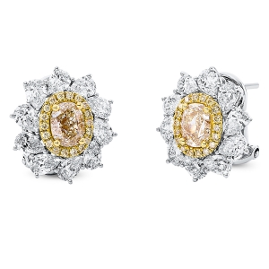 Ohrstecker 4er-Krappe 18 kt WG+GG, GIA 2pcs