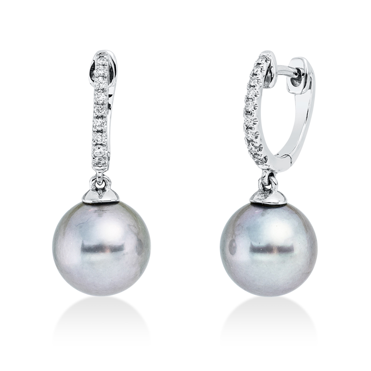 Creolen  18kt Weißgold mit 0,11ct Diamanten