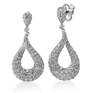 Pavé Ohrschmuck  18kt Weißgold mit 2,03ct Diamanten