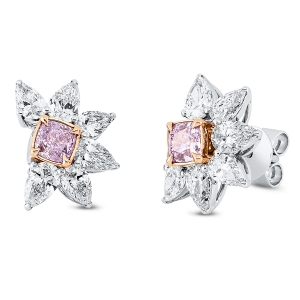 Ohrstecker 4er-Krappe 18 kt WG+RG, GIA 2pcs