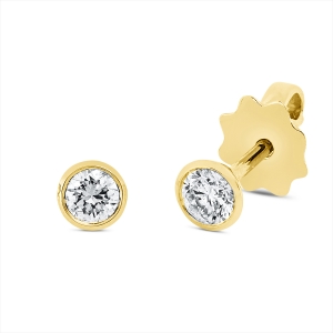 Solitaire Ohrstecker Zarge 18kt Gelbgold mit 0,32ct Diamanten