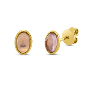 Ohrstecker Zarge 18 kt GG Oval