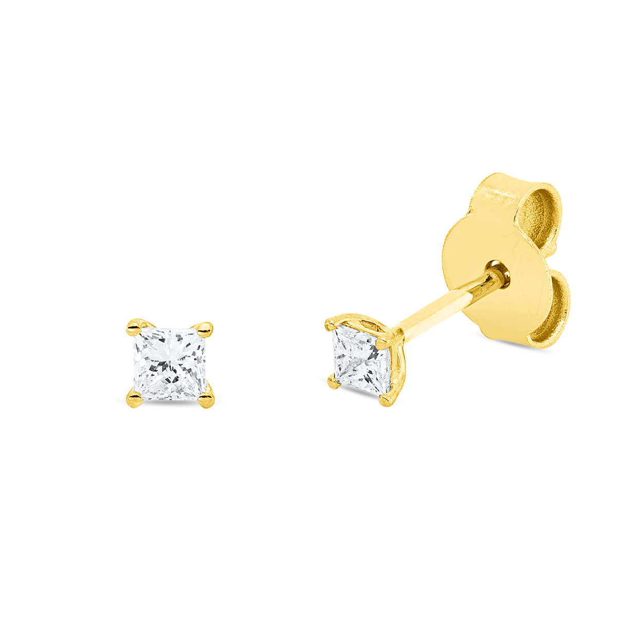 Solitaire Ohrstecker 4er-Krappe 18kt Gelbgold mit 0,20ct Diamanten