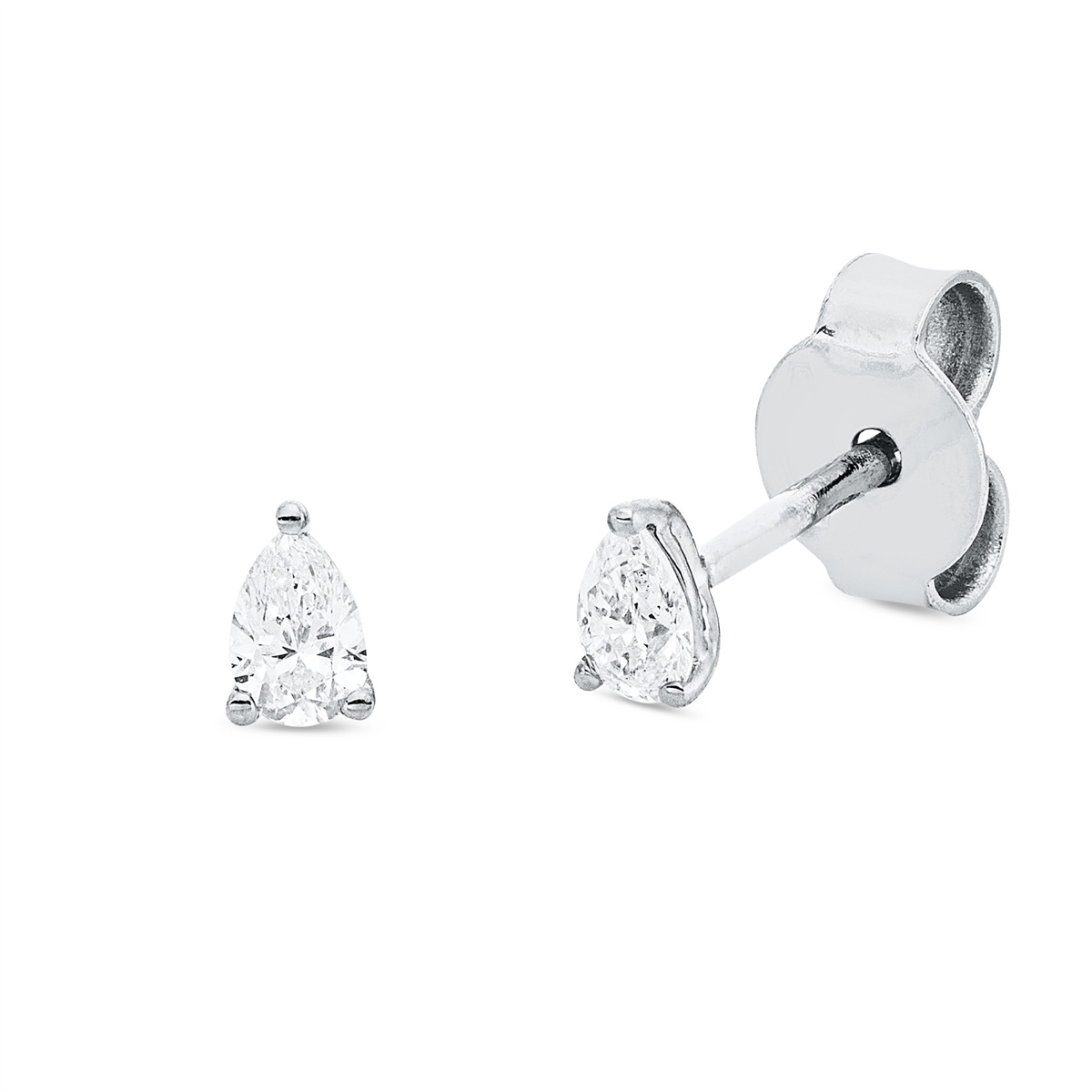 Solitaire Ohrstecker 3er-Krappe 18kt Weißgold mit 0,20ct Diamanten