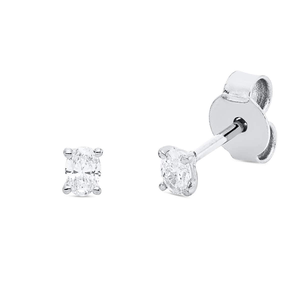 Solitaire Ohrstecker 4er-Krappe 18kt Weißgold mit 0,18ct Diamanten