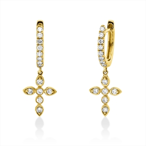 Ohrschmuck 18 kt GG Kreuz