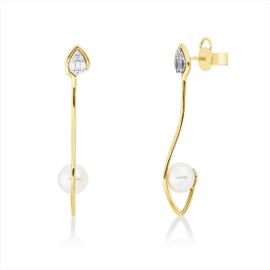 Ohrschmuck  18kt Gelbgold / Weißgold mit 0,13ct Diamanten