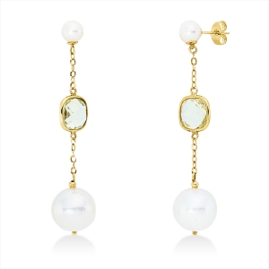 Ohrschmuck  14kt Gelbgold mit Farbstein