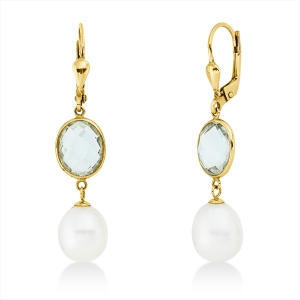 Ohrschmuck  14kt Gelbgold mit Farbstein