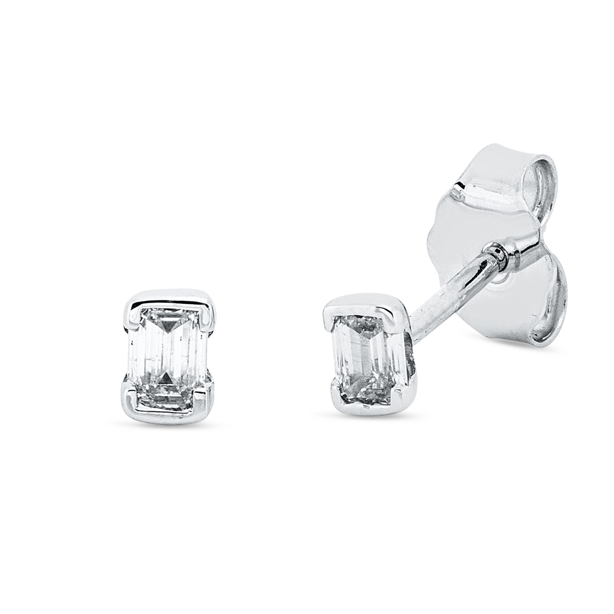 Solitaire Ohrstecker  18kt Weißgold mit 0,22ct Diamanten