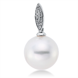 Anhänger  18kt Weißgold mit 0,03ct Diamanten