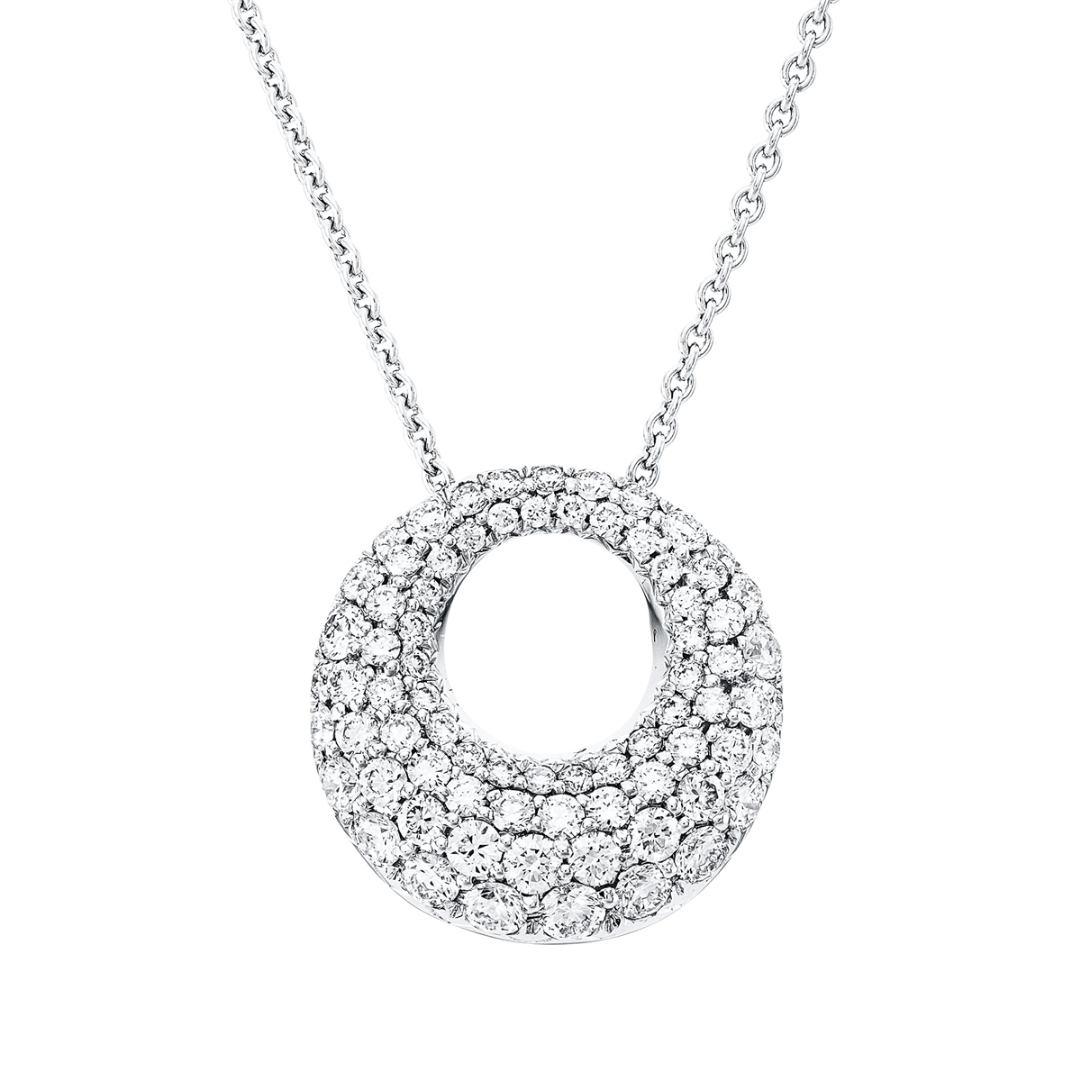 Pavé Anhänger  18kt Weißgold mit 0,91ct Diamanten