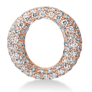 Pavé Anhänger  18kt Rotgold  Kreis mit 1,33ct Diamanten