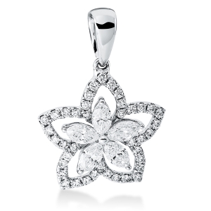 Anhänger 18 kt WG Blume, mit Öse