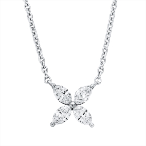 Collier 18 kt WG, mit ZÖ 40,6 cm & 43,2 cm