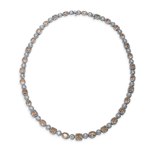 Collier 18 kt WG+GG, GIA: 31pcs