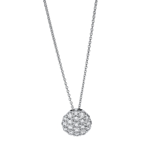 Pavé Collier  18kt Gelbgold mit ZÖ 38,5 cm mit 1,02ct Diamanten