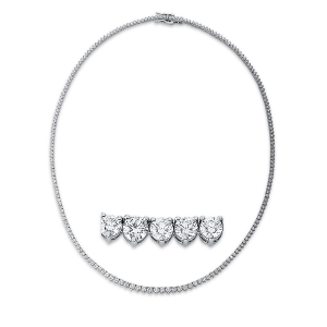 Tenniscollier  18kt Weißgold mit 7,00ct Diamanten