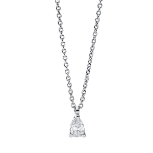 Solitaire Collier 3er-Krappe 18kt Weißgold mit ZÖ 42 cm mit 0,15ct Diamanten