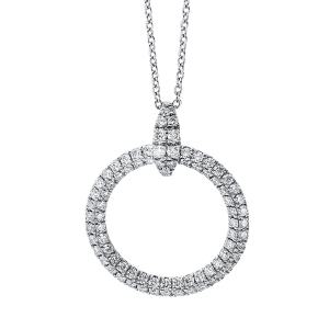 Pavé Collier  18kt Weißgold mit Öse Kreis mit 0,60ct Diamanten