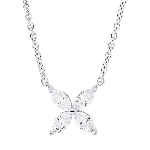 Collier 18 kt WG, mit ZÖ 40,6 cm & 43,2 cm