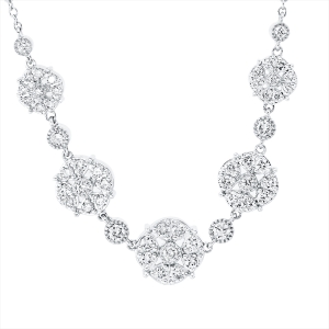 Collier 18 kt WG, mit ZÖ 42 cm