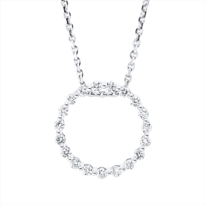 Collier 18 kt WG Kreis, mit ZÖ 42 cm
