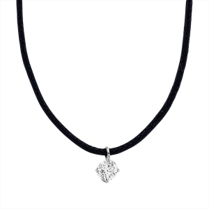 Collier 18 kt WG, schwarzes cord