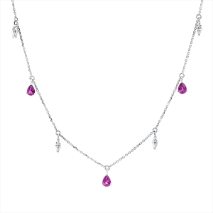 Collier 18 kt WG, mit ZÖ 42,43,44 cm