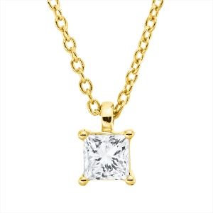 Solitaire Collier  18kt Gelbgold mit ZÖ 42 cm mit 0,19ct Diamanten