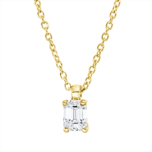 Solitaire Collier 4er-Krappe 18kt Gelbgold mit ZÖ 42 cm mit 0,27ct Diamanten
