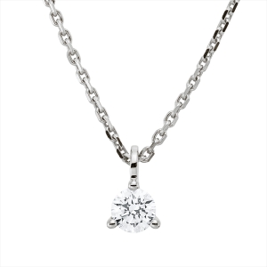 Solitaire Collier 3er-Krappe 18kt Weißgold mit ZÖ 42 cm mit 0,25ct Diamanten