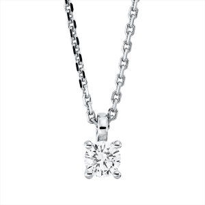 Solitaire Collier 4er-Krappe 18kt Weißgold mit ZÖ 42 cm mit 0,25ct Diamanten