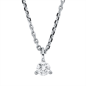 Solitaire Collier 3er-Krappe 18kt Weißgold mit ZÖ 42 cm mit 0,15ct Diamanten