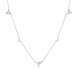 Collier 14 kt WG, mit ZÖ 40 cm + 43 cm