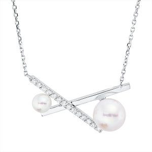 Collier  18kt Weißgold mit ZÖ 40 cm mit 0,14ct Diamanten