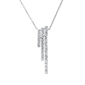 Collier 18 kt WG, mit ZÖ 40 cm