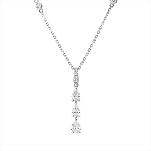 Collier 18 kt WG, mit ZÖ 40 cm + 43 cm