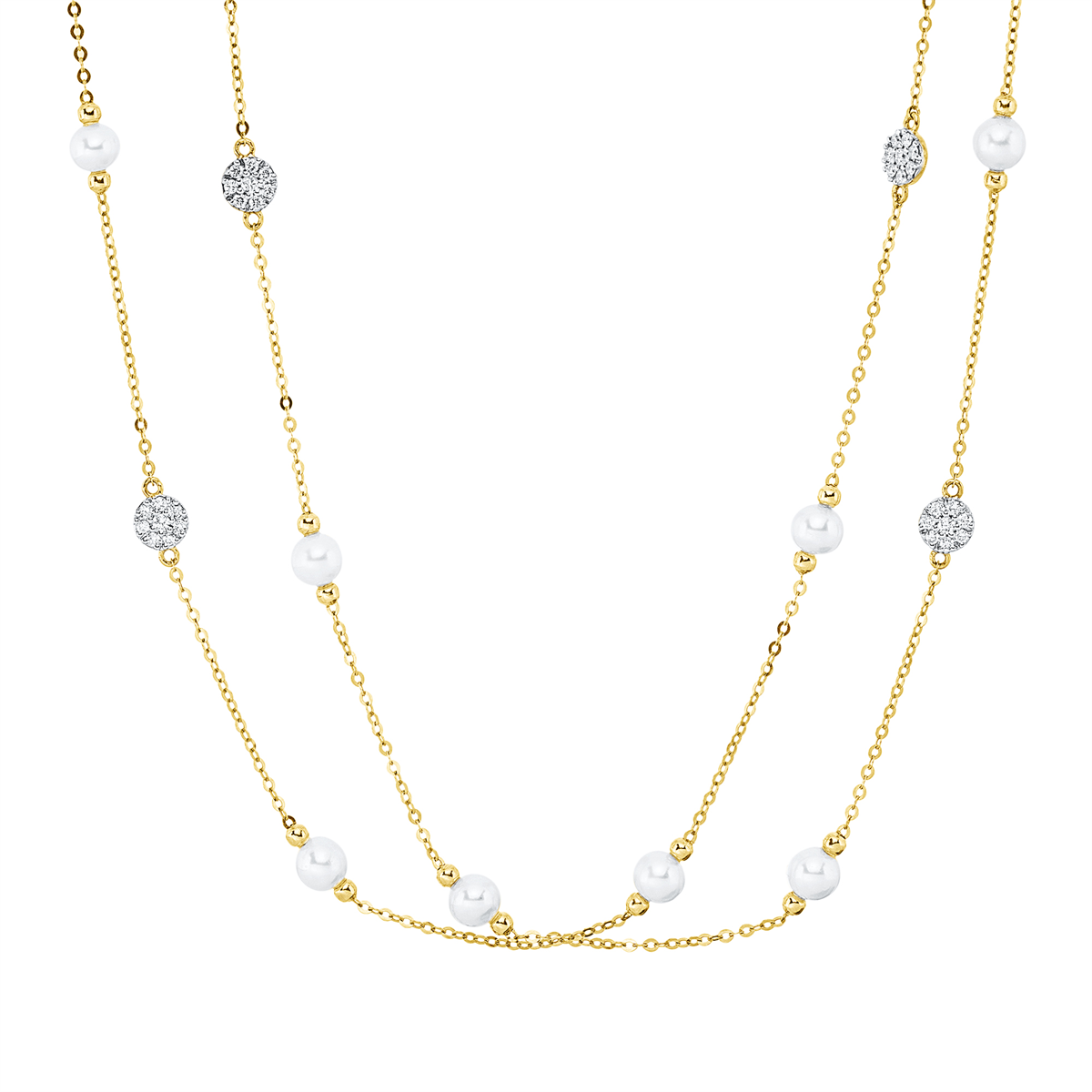 Collier  18kt Gelbgold Fassung rhodiniert mit 0,31ct Diamanten
