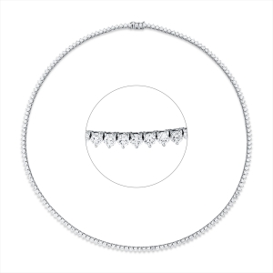 Tenniscollier 3er-Krappe 18kt Weißgold mit 9,27ct Diamanten