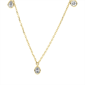 Collier 18 kt GG, mit ZÖ 43 cm + 40,6 cm