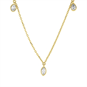 Collier 18 kt GG, mit ZÖ 43 cm + 40,6 cm